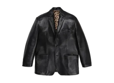 WACKO MARIA LEATHER SINGLE BREASTED JACKET "Black"