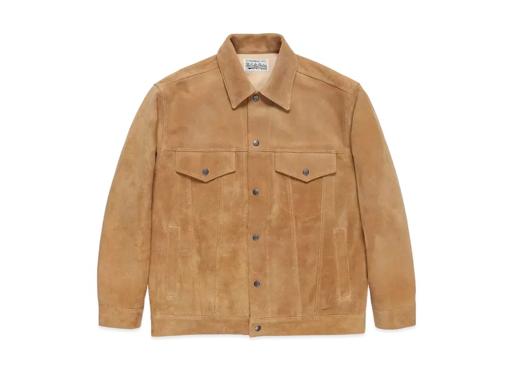 WACKO MARIA SUEDE LEATHER TRUCKER JACKET "Beige"