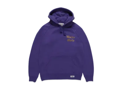WACKO MARIA WASHED HEAVY WEIGHT PULL OVER HOODED SWEAT SHIRT "Purple"