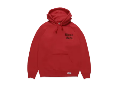 WACKO MARIA WASHED HEAVY WEIGHT PULL OVER HOODED SWEAT SHIRT "Red"