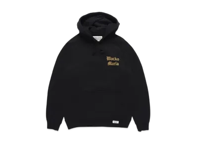 WACKO MARIA WASHED HEAVY WEIGHT PULL OVER HOODED SWEAT SHIRT "Black"