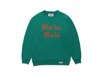 WACKO MARIA WASHED HEAVY WEIGHT SWEAT SHIRT "Green"