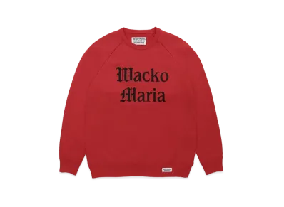 WACKO MARIA WASHED HEAVY WEIGHT SWEAT SHIRT "Red"