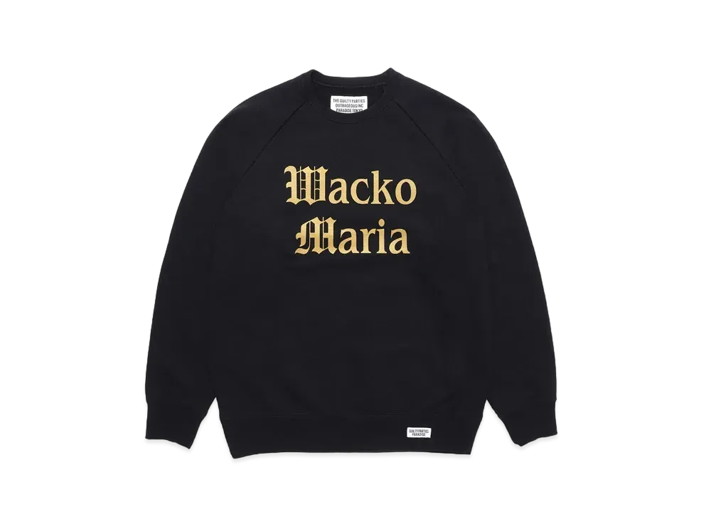 WACKO MARIA WASHED HEAVY WEIGHT SWEAT SHIRT "Black"