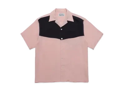 WACKO MARIA TWO TONW OPEN COLLAR SHIRT "Pink"