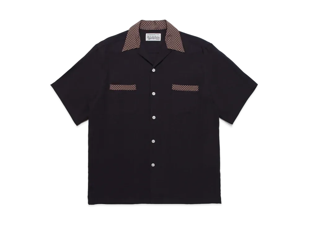 WACKO MARIA TWO TONW OPEN COLLAR SHIRT "Black"
