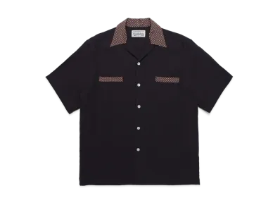 WACKO MARIA TWO TONW OPEN COLLAR SHIRT "Black"