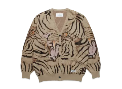 WACKO MARIA TIM LEHI / KNIT JAQUARD CARDIGAN "Beige"