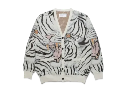 WACKO MARIA TIM LEHI / KNIT JAQUARD CARDIGAN "White"