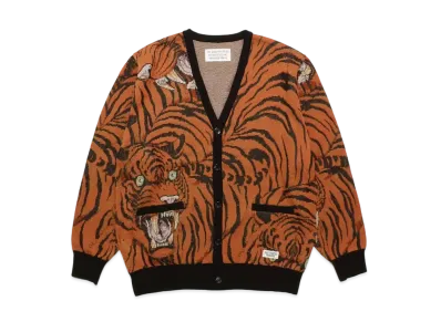 WACKO MARIA TIM LEHI / KNIT JAQUARD CARDIGAN "Orange"