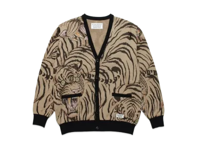 WACKO MARIA TIM LEHI / KNIT JAQUARD CARDIGAN "Beige"