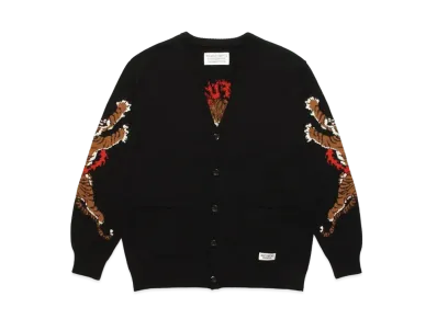 WACKO MARIA TIM LEHI / INTARSIA KNIT CARDIGAN "Black"