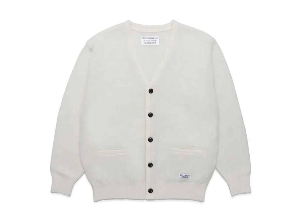 WACKO MARIA MOHAIR KNIT CARDIGAN "White"