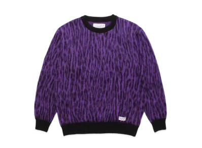 WACKO MARIA LEOPARD MOHAIR KNIT SWEATER "Purple"
