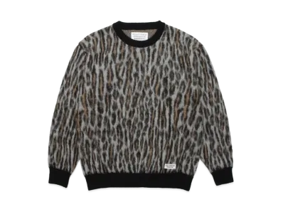 WACKO MARIA LEOPARD MOHAIR KNIT SWEATER "Gray"