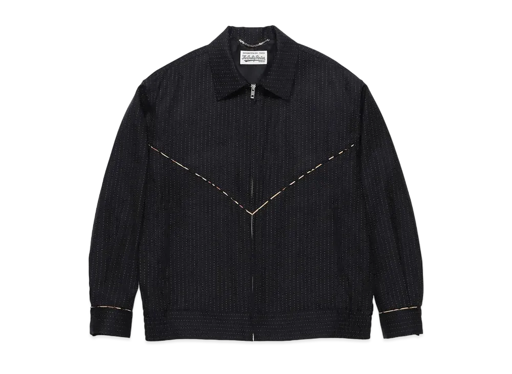 WACKO MARIA GRITTER STRIPE WESTERN JACKET (IMPORT FABRIC / DORMEUIL) "Black"