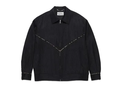 WACKO MARIA GRITTER STRIPE WESTERN JACKET (IMPORT FABRIC / DORMEUIL) "Black"