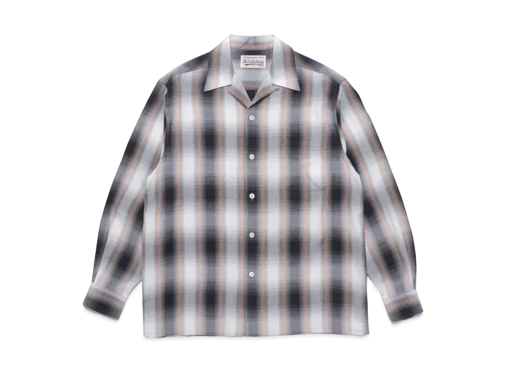 WACKO MARIA CHECK OPEN COLLAR SHIRT "Orange"