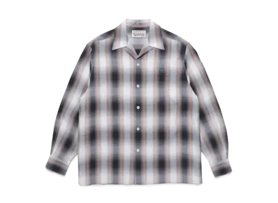 WACKO MARIA CHECK OPEN COLLAR SHIRT "Orange"