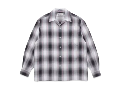 WACKO MARIA CHECK OPEN COLLAR SHIRT "Pink"