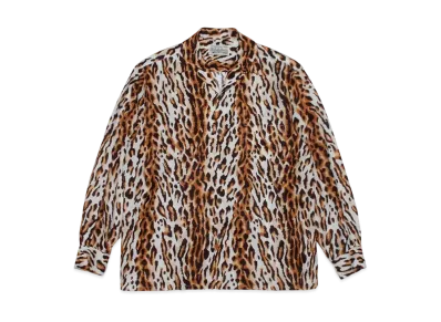 WACKO MARIA Leopard Open Collar Shirt "White"