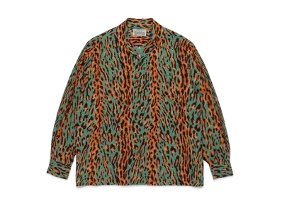WACKO MARIA Leopard Open Collar Shirt "Green"
