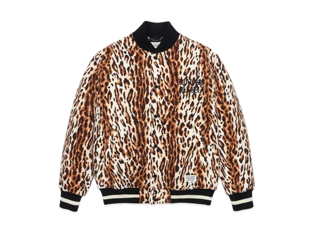 WACKO MARIA Leopard Varsity Jacket "Beige"