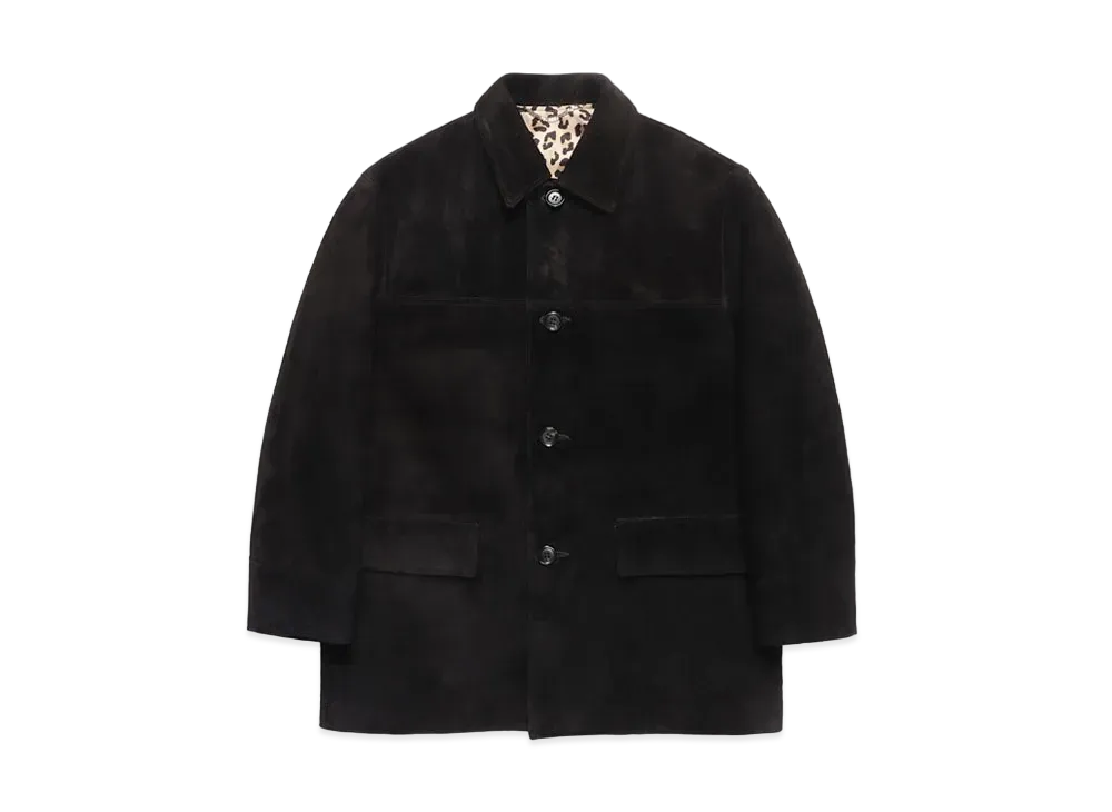 WACKO MARIA Suede Leather Car Coat "Black"