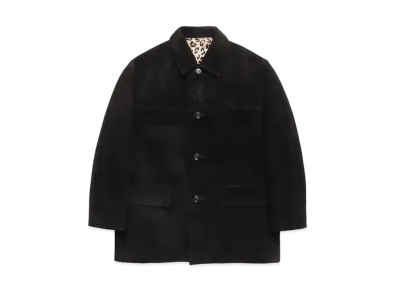WACKO MARIA Suede Leather Car Coat "Black"