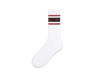 WACKO MARIA Sports Socks "White Burgundy"