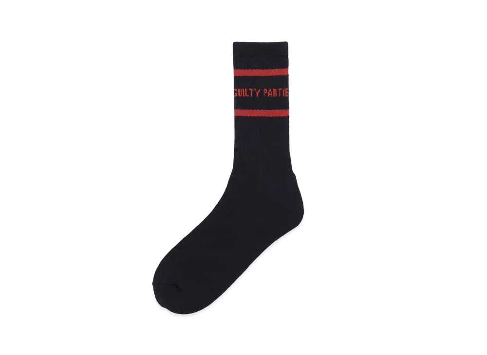 WACKO MARIA Sports Socks "Black Burgundy"