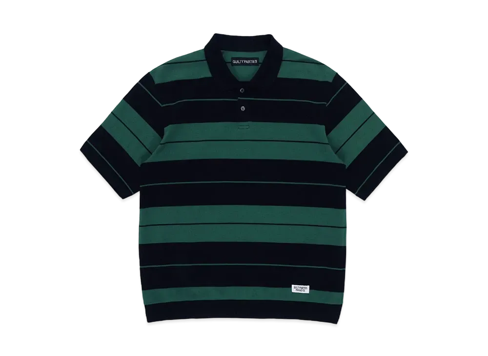 WACKO MARIA Striped Polo Shirt "Green"