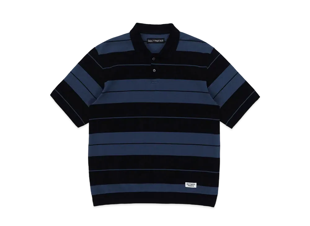 WACKO MARIA Striped Polo Shirt "Navy"