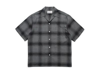 WACKO MARIA Check Open Collar Shirt "Gray/Black"