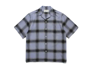 WACKO MARIA Check Open Collar Shirt "Purple/Black"