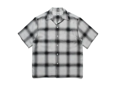 WACKO MARIA Check Open Collar Shirt "White/Purple"