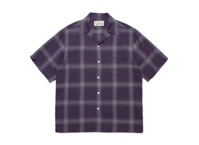 WACKO MARIA Check Open Collar Shirt "Purple"
