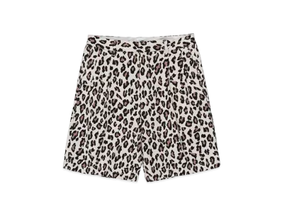 WACKO MARIA Dickies / Leopard Double Pleated Short Trousers "Ivory"