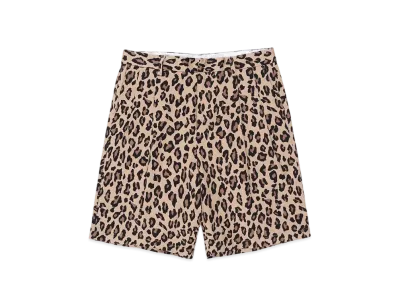 WACKO MARIA Dickies / Leopard Double Pleated Short Trousers "Beige"