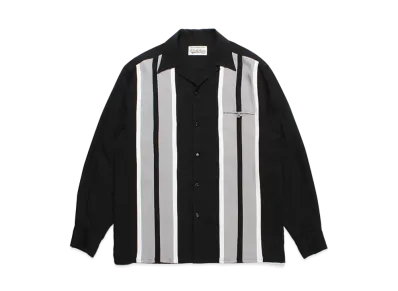 WACKO MARIA Switching Open Collar Shirt "Black"