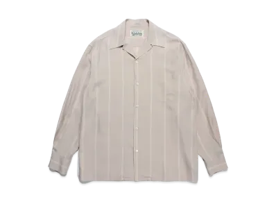 WACKO MARIA Striped Open Collar Shirt "Beige"