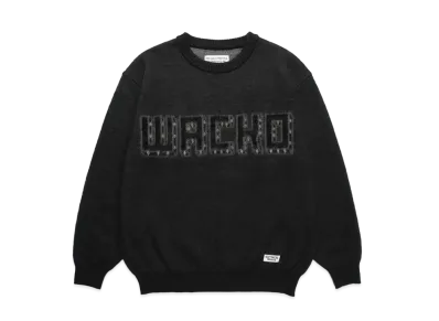 WACKO MARIA Logo Mohair Knit Jacquard Sweater "Black"