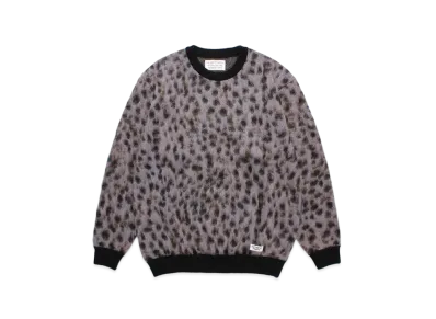 WACKO MARIA Leopard Mohair Knit Jacquard Sweater "Purple"