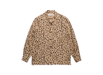 WACKO MARIA Leopard Open Collar Shirt "Beige"
