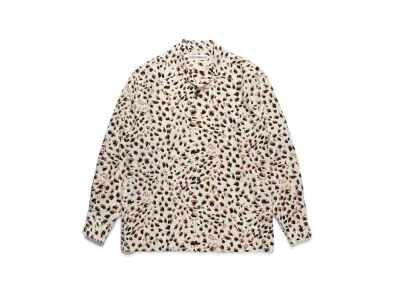 WACKO MARIA Leopard Open Collar Shirt "White"