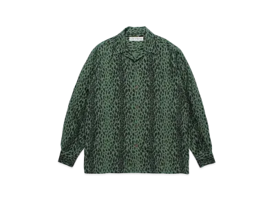 WACKO MARIA Leopard Open Collar Shirt "Green"