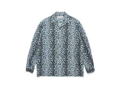 WACKO MARIA Leopard Open Collar Shirt "Blue"