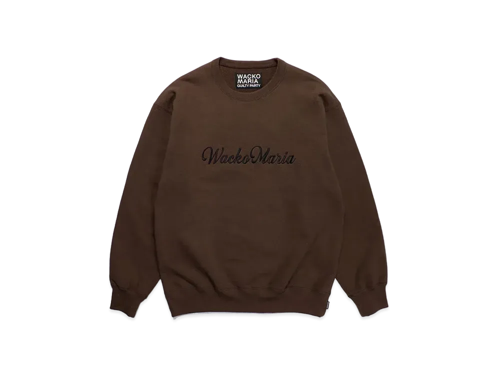 WACKO MARIA Heavy Weight Crew Neck Sweat Shirt "Brown"