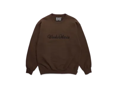 WACKO MARIA Heavy Weight Crew Neck Sweat Shirt "Brown"