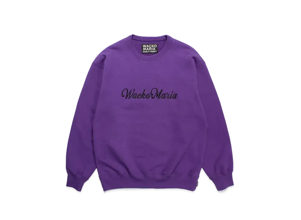 WACKO MARIA Heavy Weight Crew Neck Sweat Shirt "Purple"